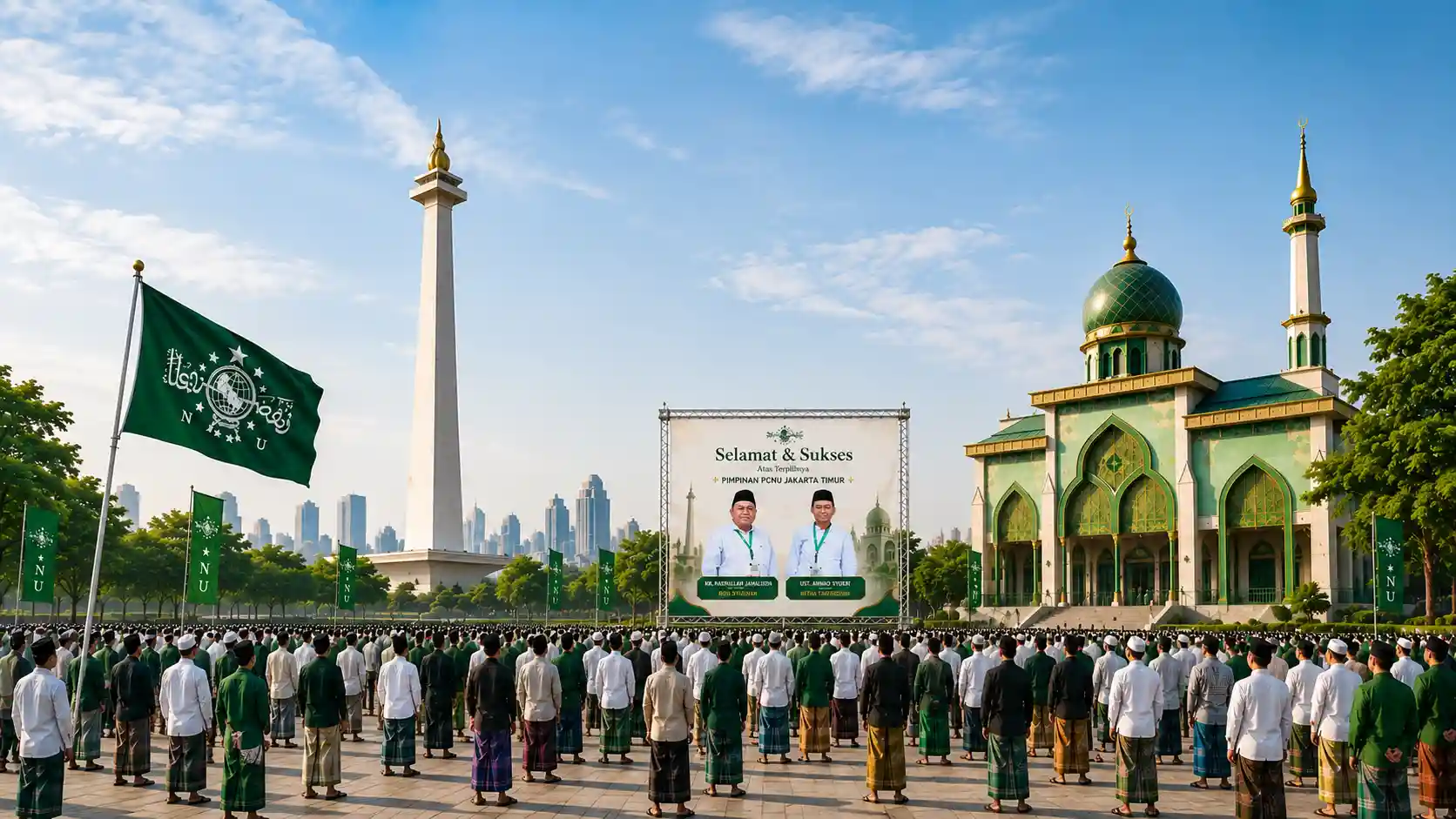 Kebersamaan pengurus dan warga Nahdlatul Ulama Pengurus Wilayah Provinsi Kalimantan Utara